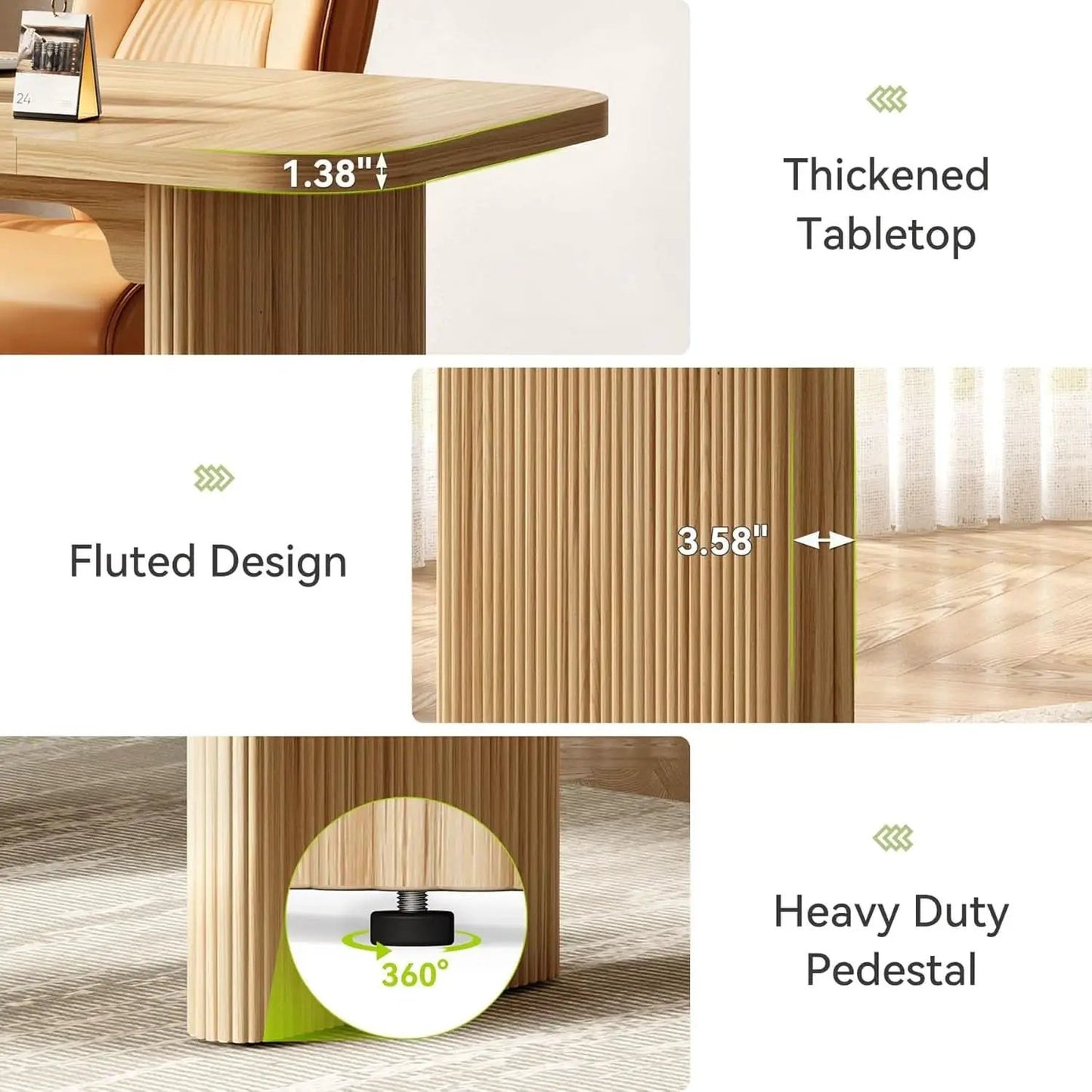 62 Inch Home Office Computer Desk Textured Double Base from PriceLows™