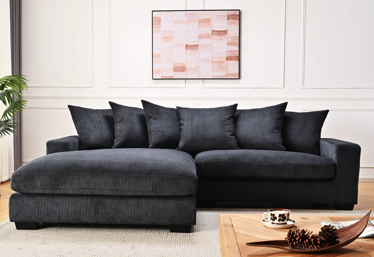 Luxe Oversized Sectional Sofa | 2 Piece L Shaped Couch | Chaise Included | Deep-Seated Design