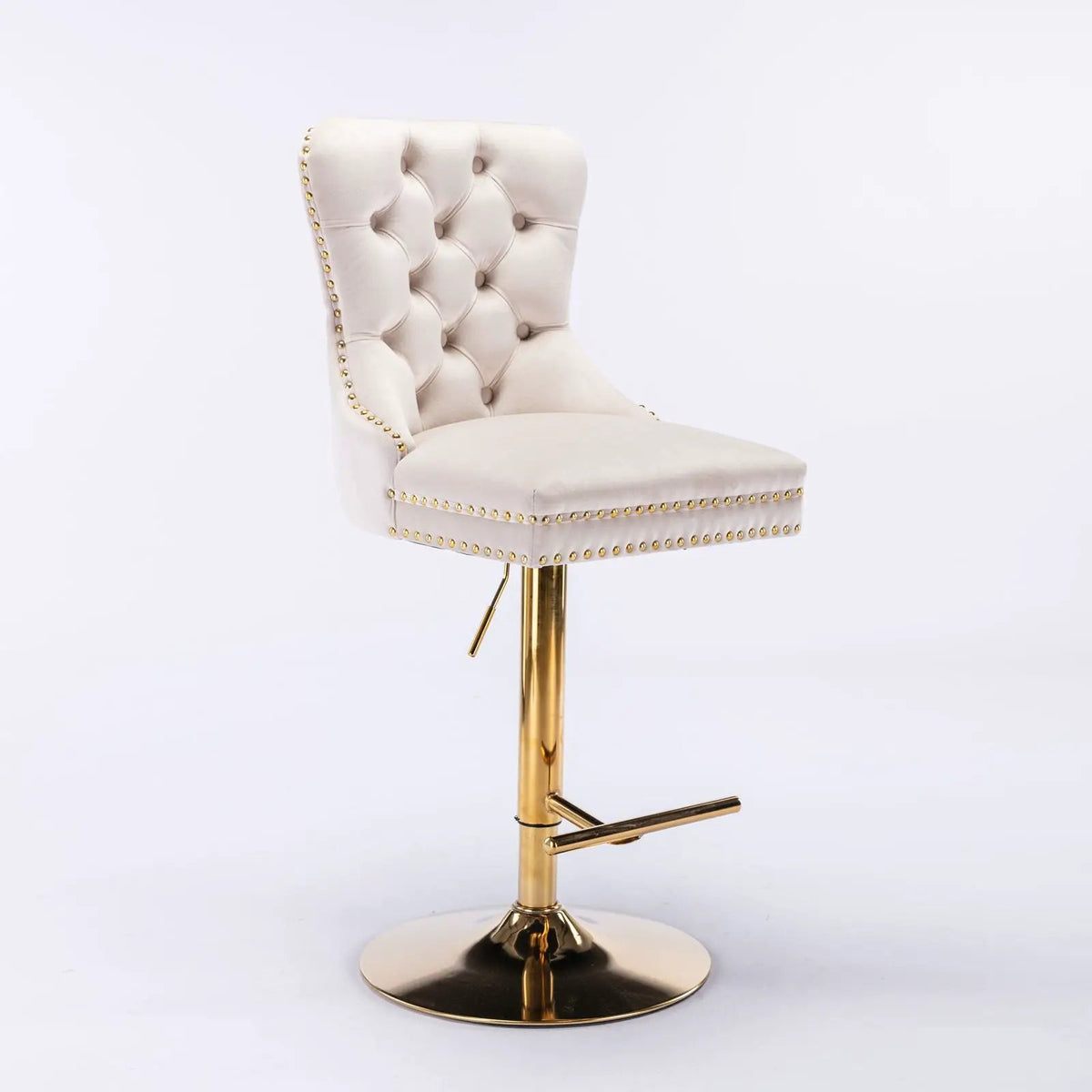 Swivel Barstools | Set Of 2 | Adjustable 25-33 Inch Seat Height | Tufted Back Upholstery