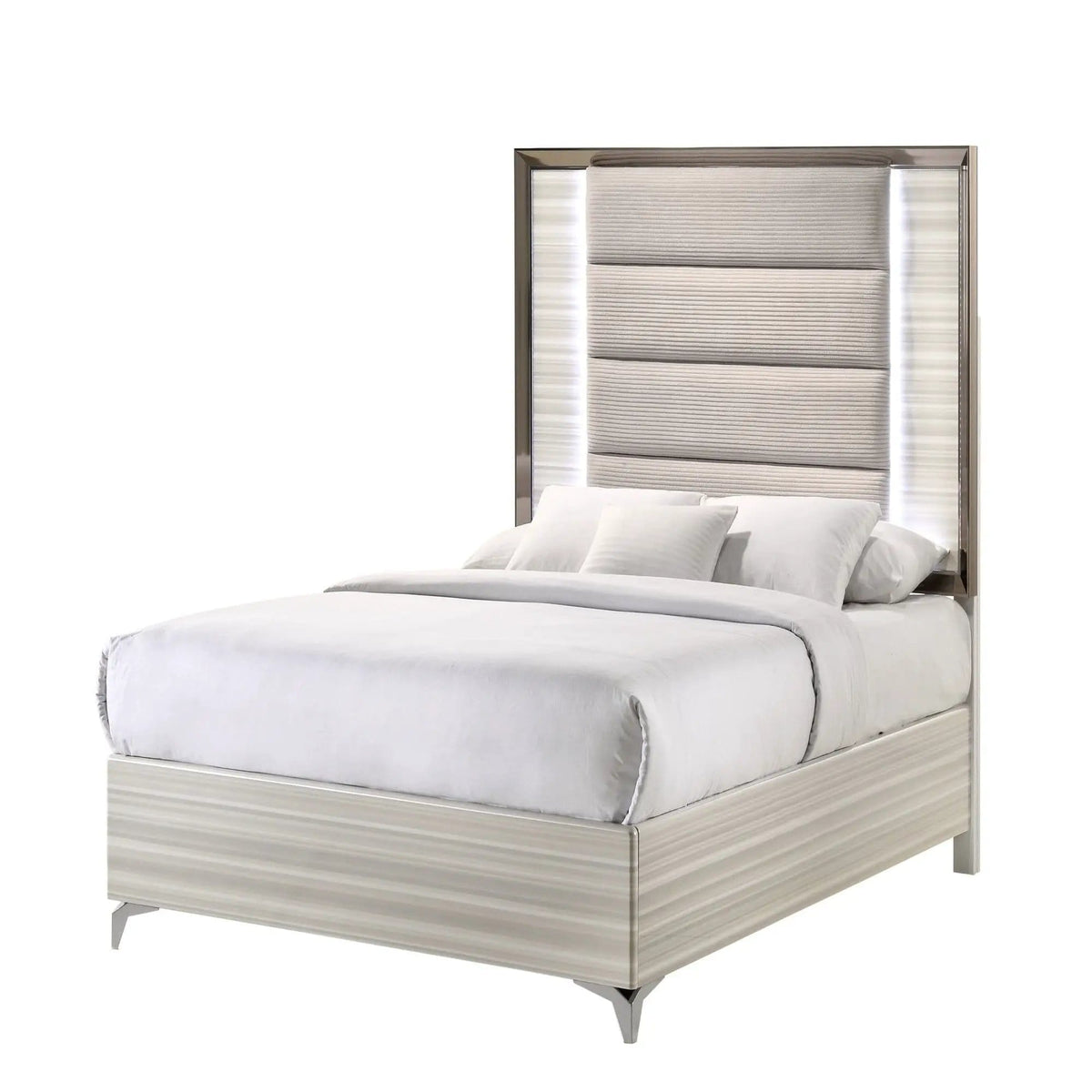 Star Bed With LED Modern Design | 2 Pieces | Solid Wood | Bedroom
