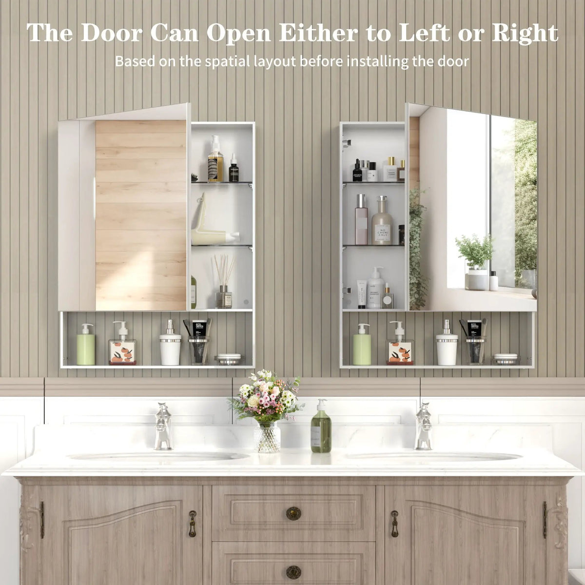 Aluminum Medicine Cabinet With Mirror | Concealed Storage | Rust-Resistant | Formaldehyde-Free