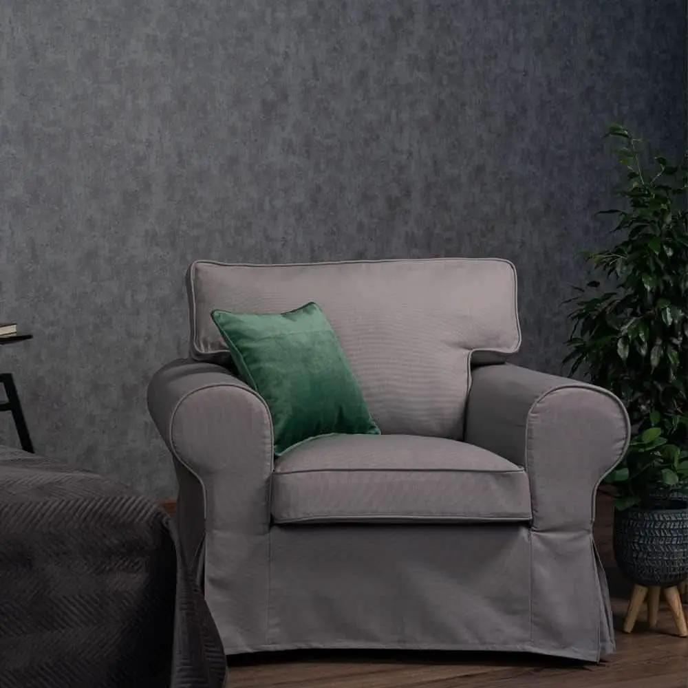Ektorp Armchair Slipcover Cotton Grey Replacement For IKEA from PriceLows™
