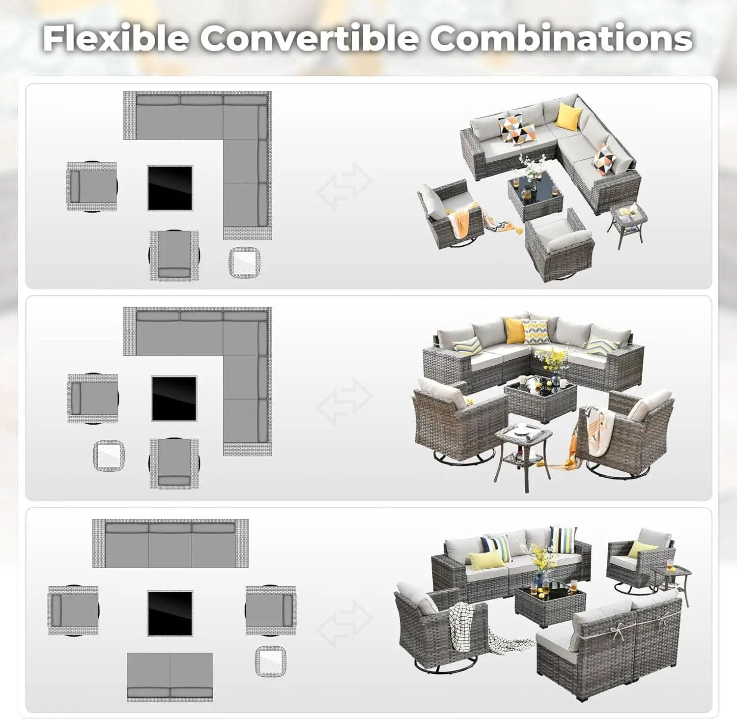 Modern Modular Outdoor Wicker Sectional Sofa Set from PriceLows™
