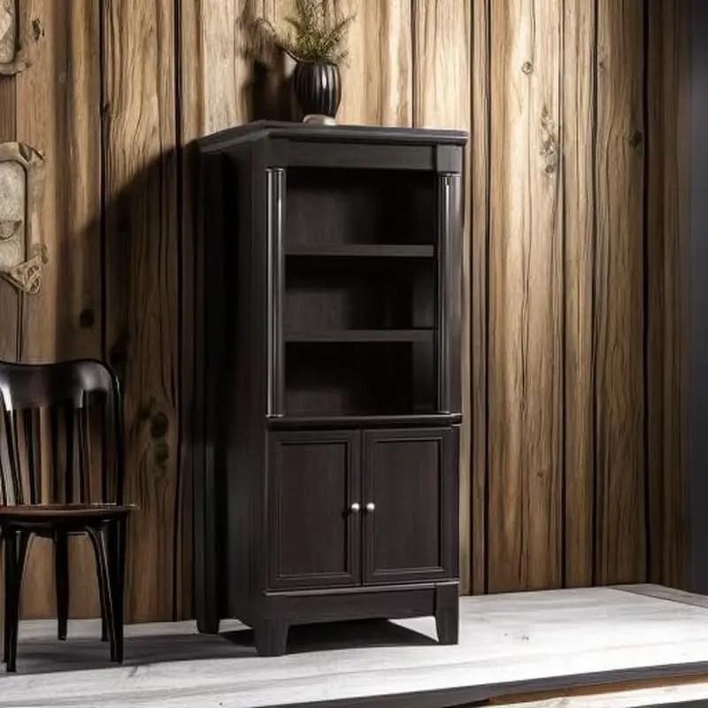 Palladia Library With Doors Bookcase Wind Oak 29 Inch Wide from PriceLows™