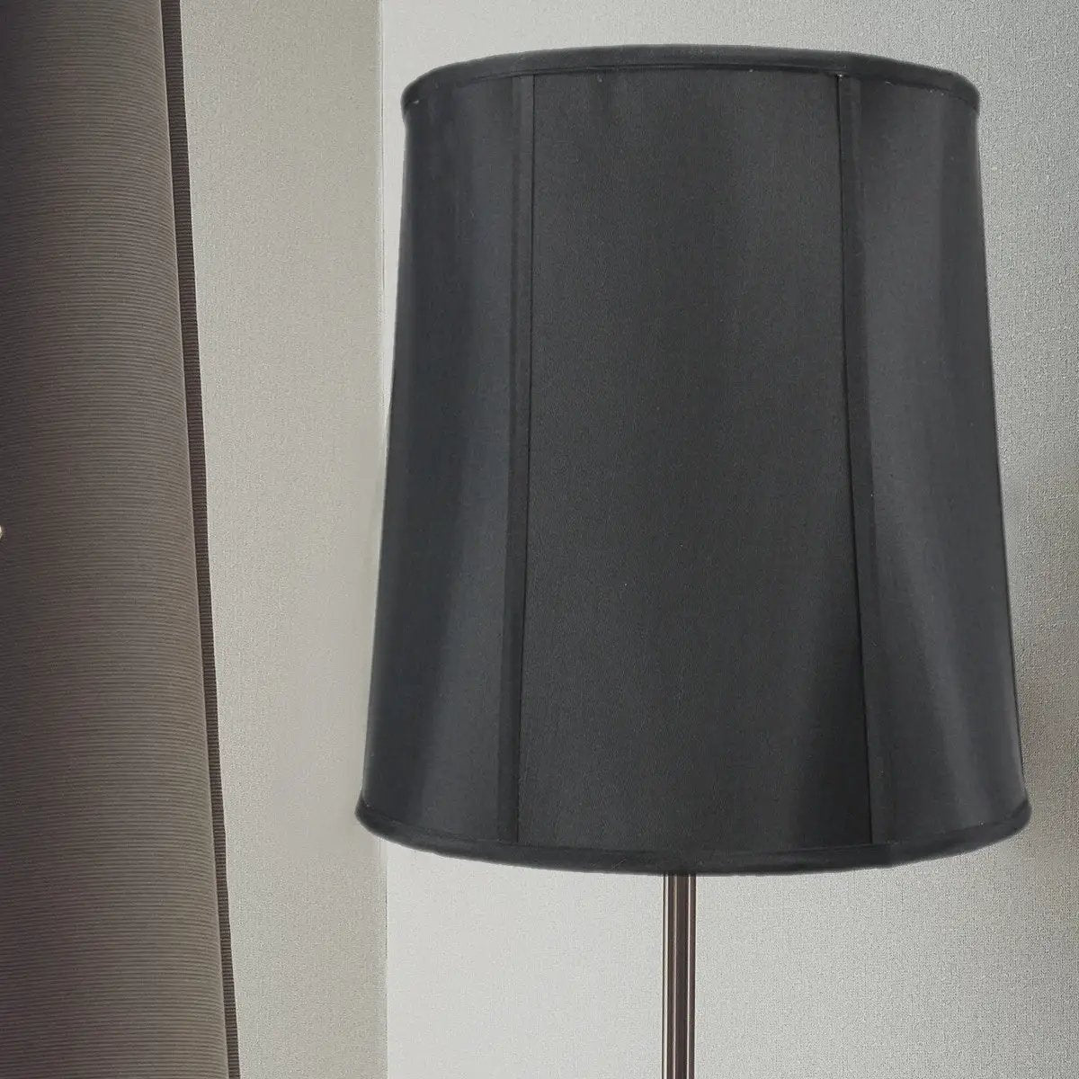 Drum Lamp Shade | 14W X 15H | Premium Black Fabric | Gold Lined