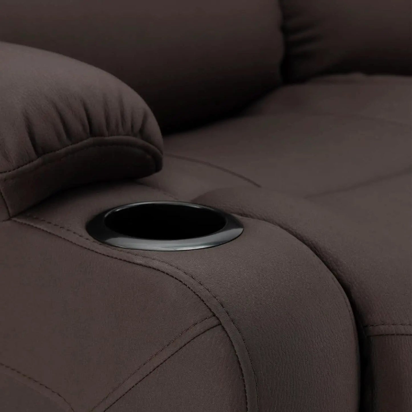 58 Inch Double Wall Hugger Theater Recliner Sofa, Chocolate from PriceLows™