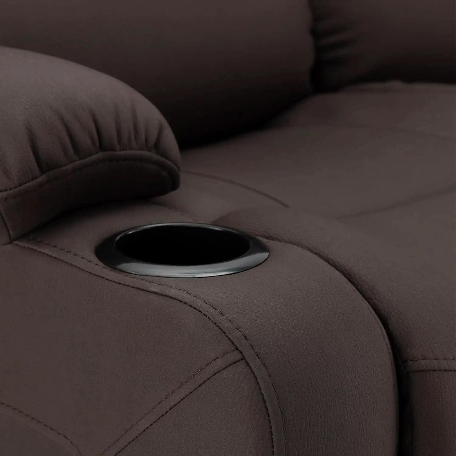 58 Inch Double Wall Hugger Theater Recliner Sofa, Chocolate from PriceLows™