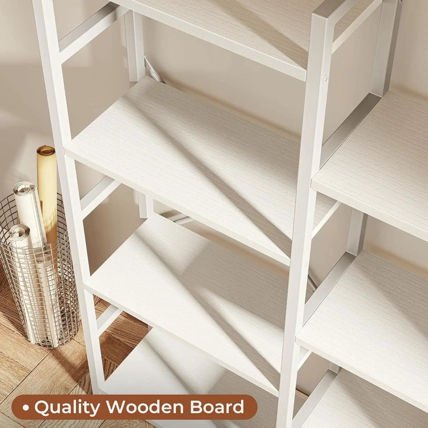 White 11 Shelf Open Display Bookcase For Home Office from PriceLows™