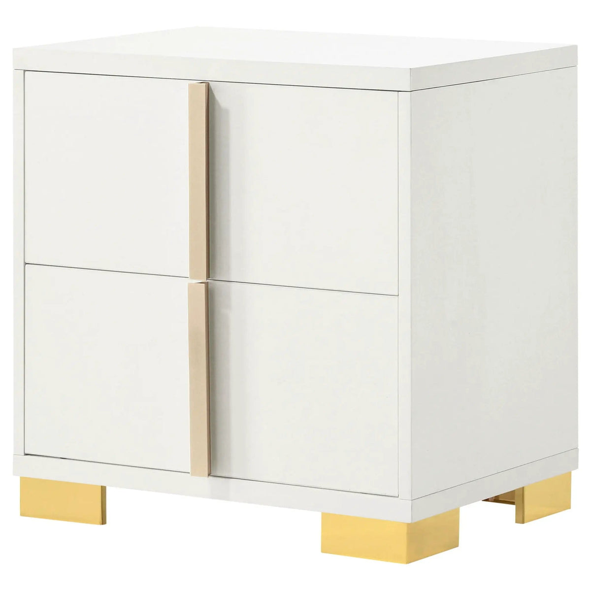 Marceline 2-drawer Nightstand | 21.75 x 16.25 x 22.25 in | Engineered Wood & Metal | White