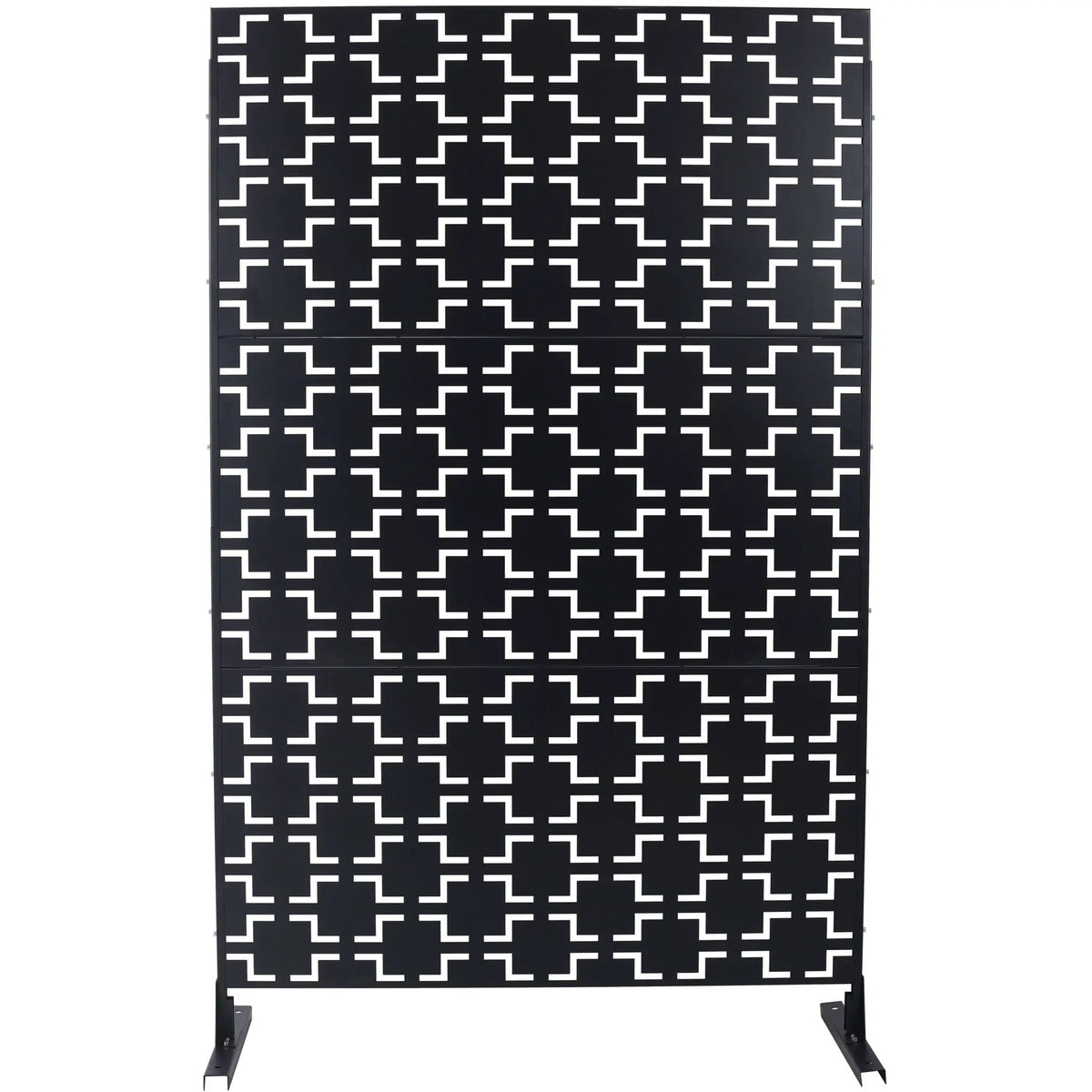 Metal Privacy Screen | Rust Resistant | Freestanding Design | Black