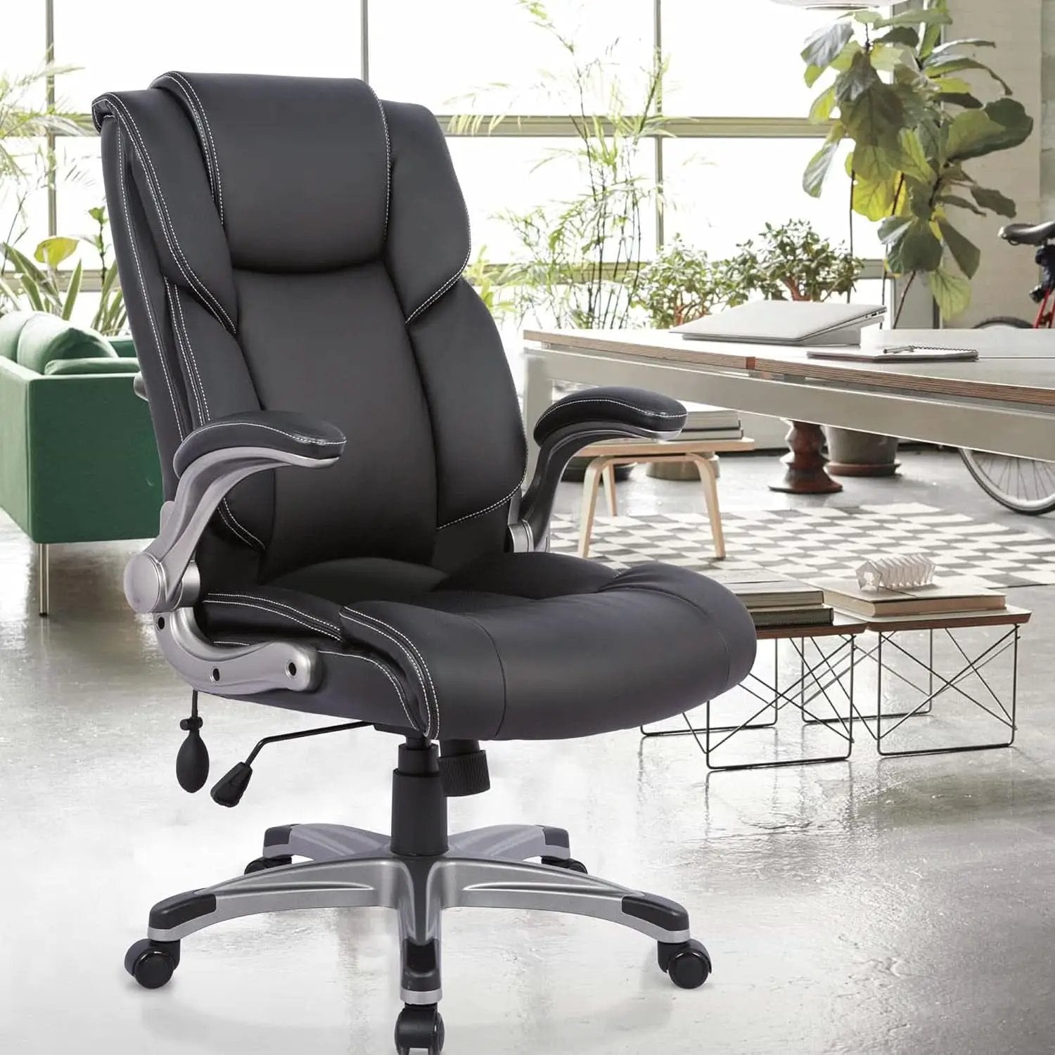 Ergonomic High Back Office Chair With Flip Up Arms from PriceLows™