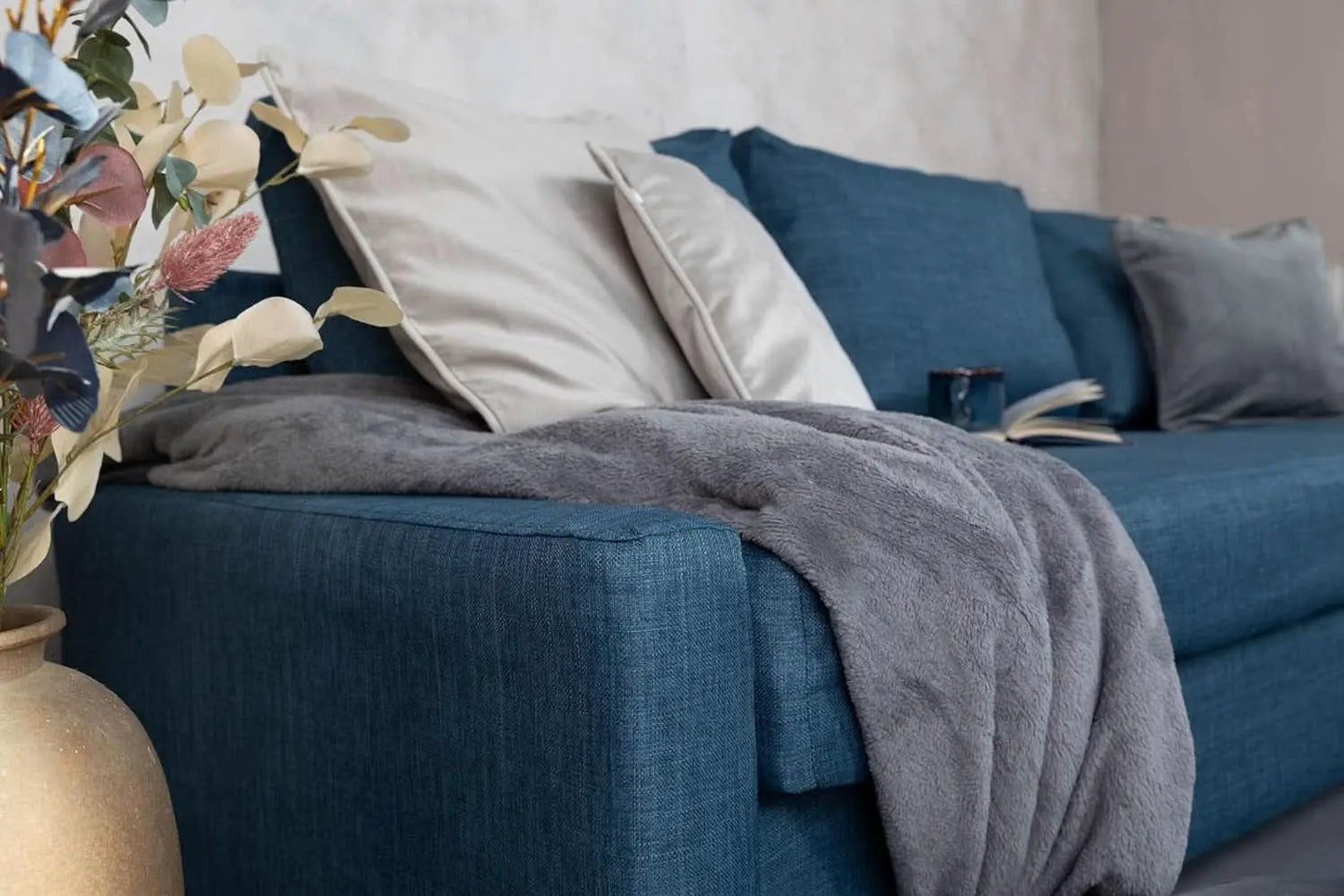 Snug Fit Friheten Sofa Slipcover With Chaise Navy Blue from PriceLows™
