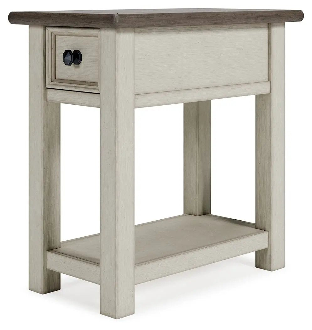 Bolanburg Chairside End Table | Farmhouse Style | Two-Tone Finish | Weathered Look