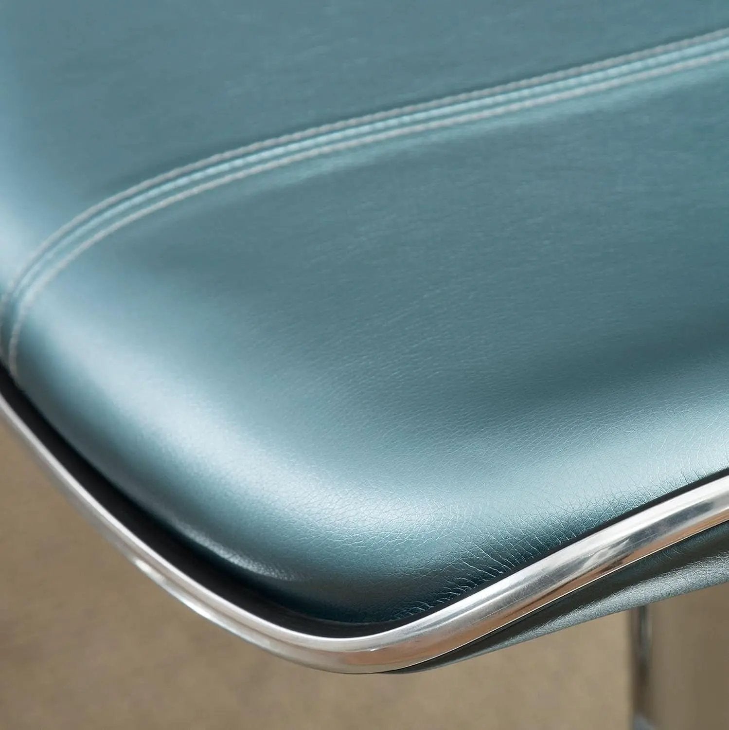 Blue Cushioned Leatherette Barstools Set Of 2 With Airlift Height And Swivel from PriceLows™