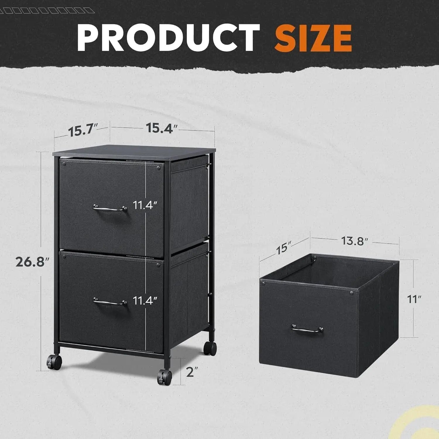 2 Drawer Mobile File Cabinet And Rolling Printer Stand Black Fits A4 Or Letter Size Home Office from PriceLows™