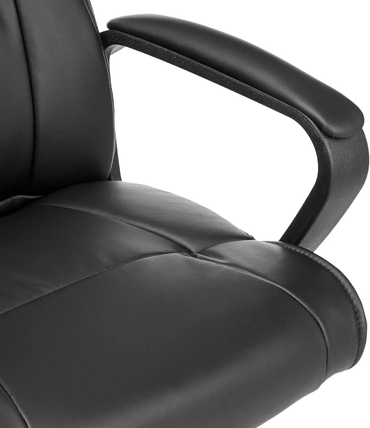 Black Office Chair With Padded Armrests Height Adjustable from PriceLows™
