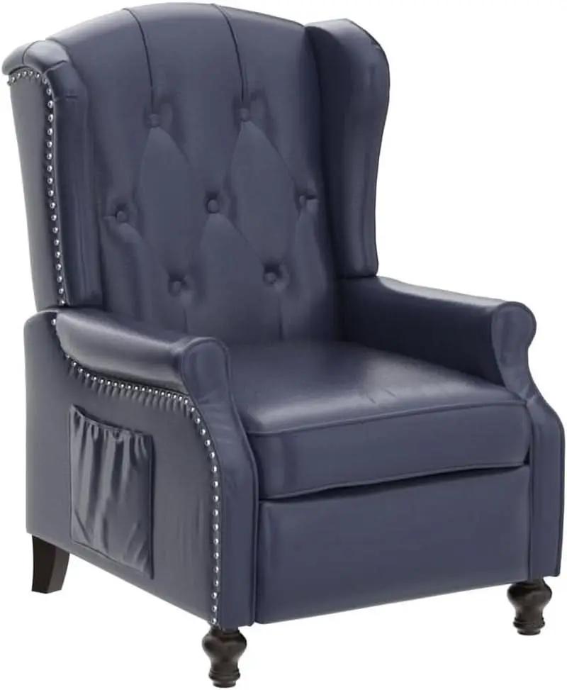 Wingback Recliner Chair With Massage And Heat PU Leather from PriceLows™