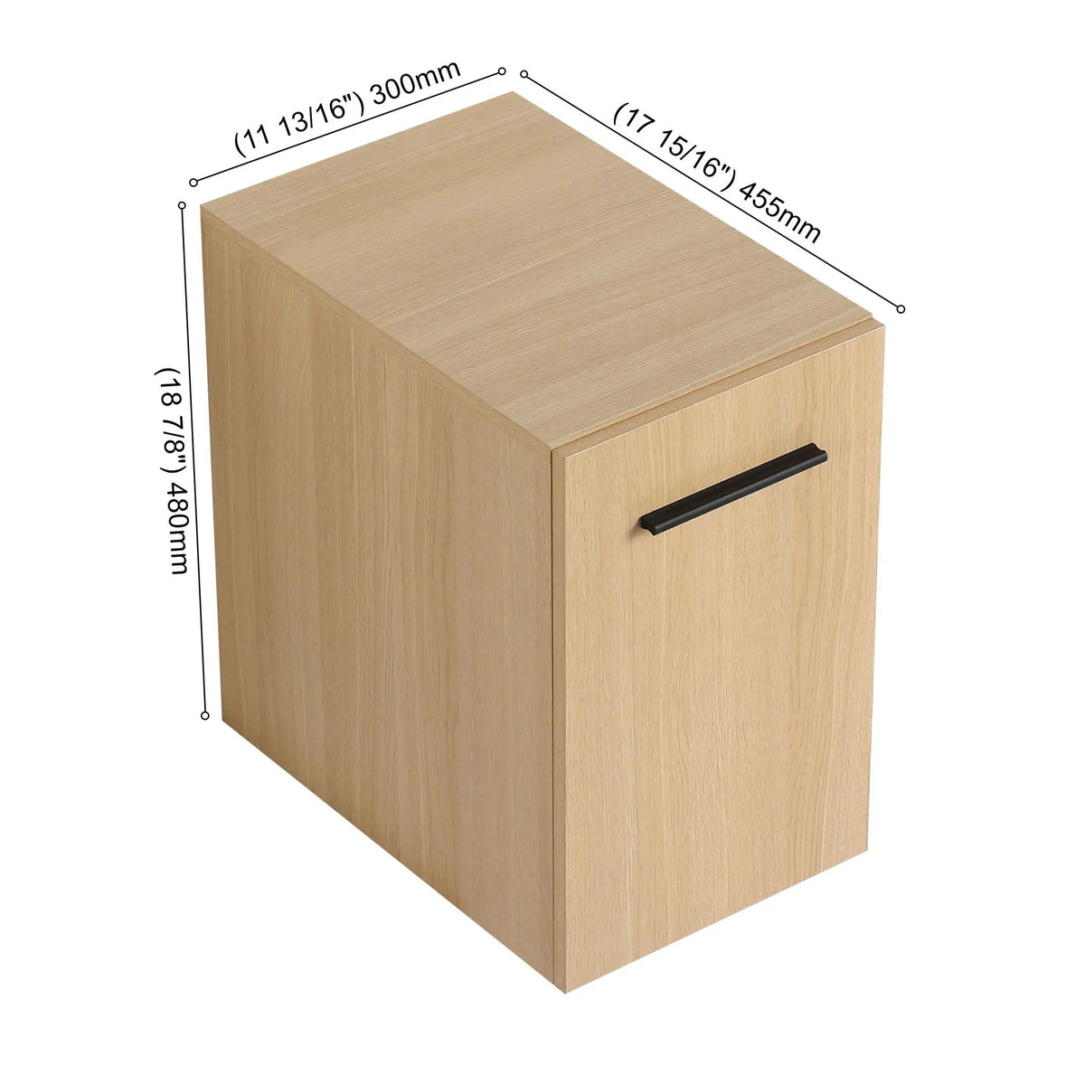Floating Bathroom Vanity | Single Door | Plywood | Light Oak