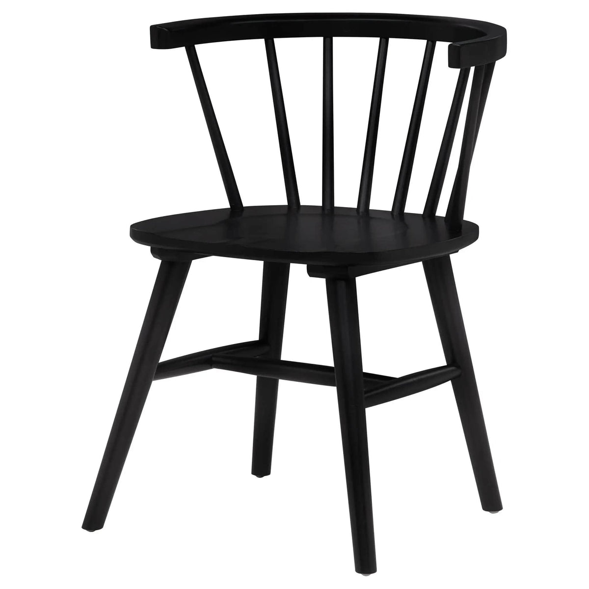 Jeffries Windsor Wood Dining Side Chair Black (Set of 2) | 20.5 x 22.25 x 30 in | Rubberwood & Plywood | Dining Room