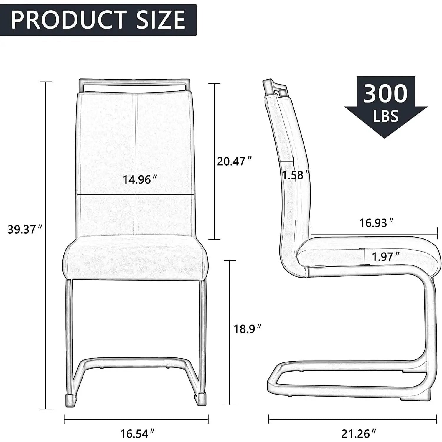 Black Dining Chairs 4 Pack With Faux Leather Seats from PriceLows™