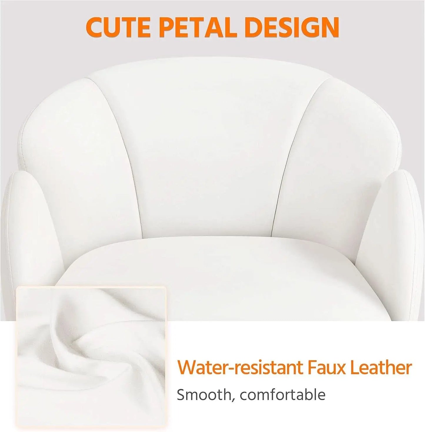 White Petal Desk Chair Faux Leather Swivel Office Chair from PriceLows™