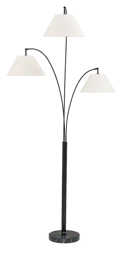 Gibbswellner Metal Arc Lamp | 59 x 47 x 92.63 in | Marble & Fabric | Black