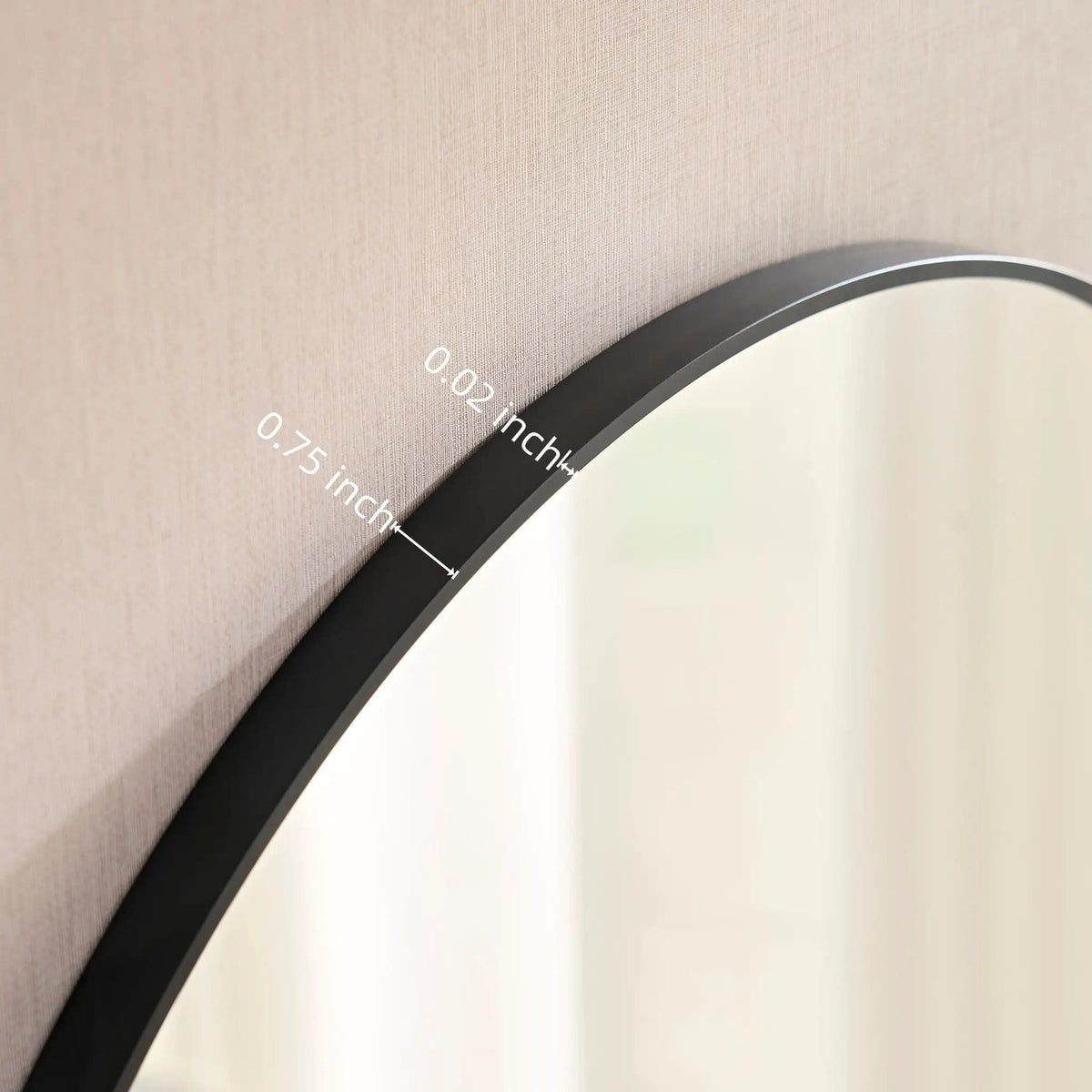 Wall Circular Framed Vanity Mirror For Bathroom, Living Room Decor - | 36 x 36 x 0.75 in | Metal & Aluminum | Black