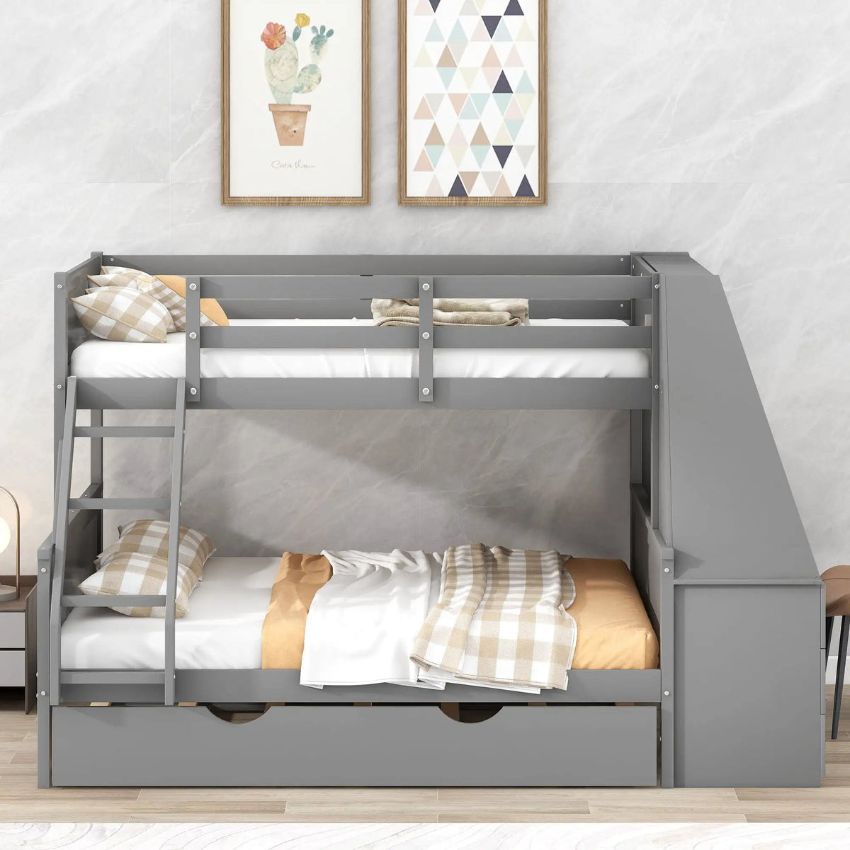 Bunk Bed | Trundle | Integrated Desk | 3 Storage Drawers