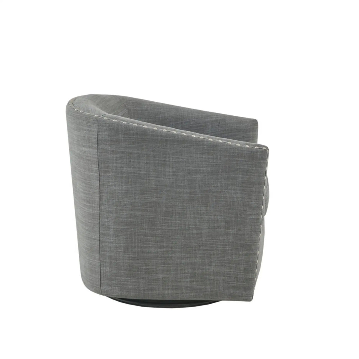Swivel Chair With 360 Degree Rotation | Silver Nailhead Accents | Metal Base | High-Density Foam Cushion