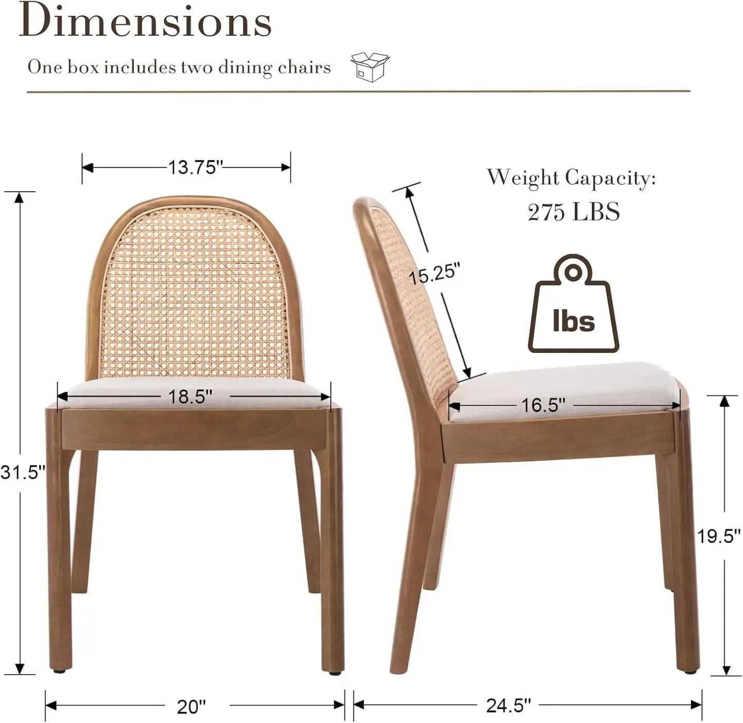 Beige Rattan Dining Chairs Featuring Contemporary Wood from PriceLows™