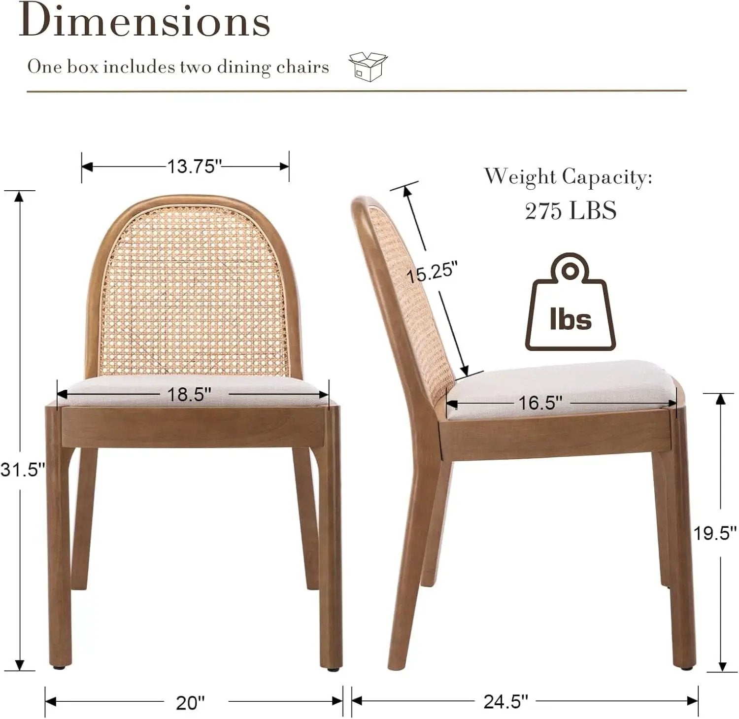 Beige Rattan Dining Chairs Featuring Contemporary Wood from PriceLows™
