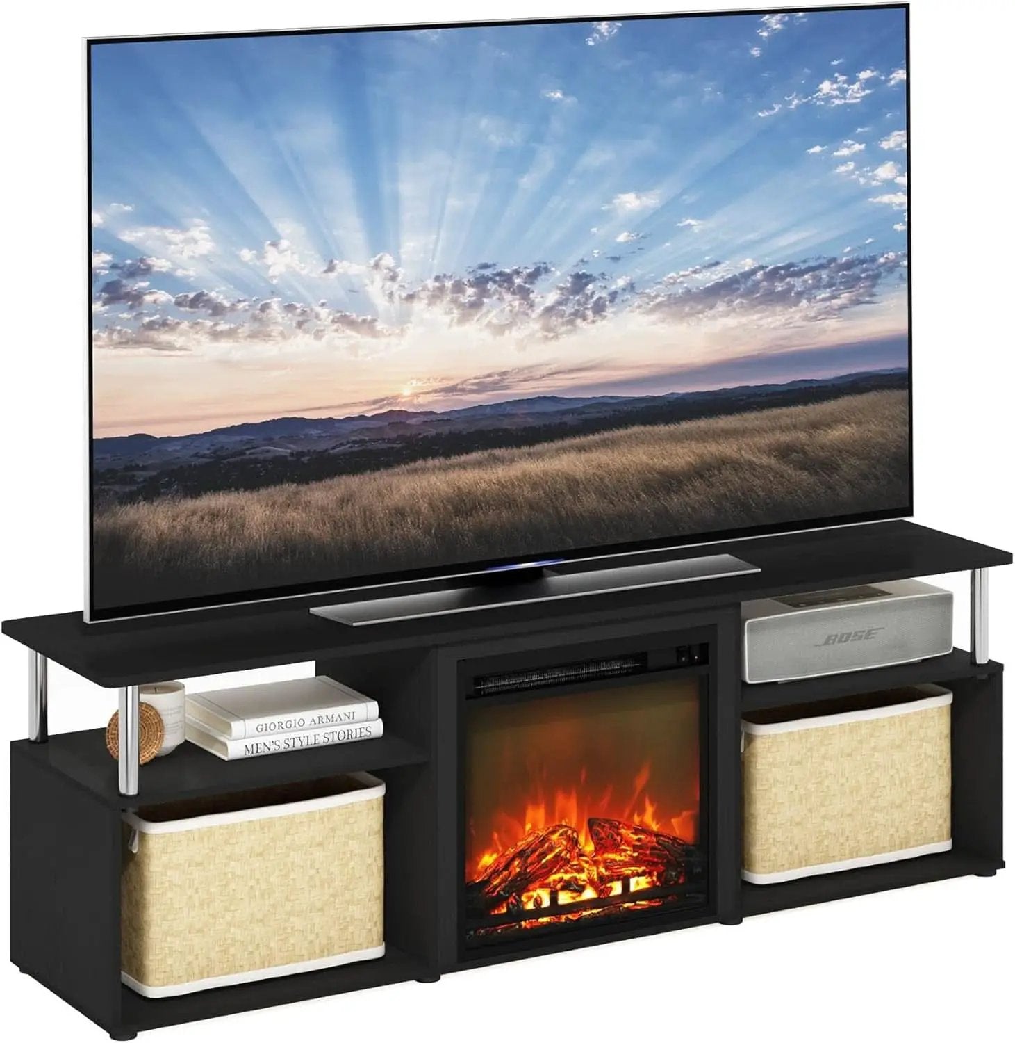 Entertainment Center With Electric Fireplace For 70 Inch TV from PriceLows™