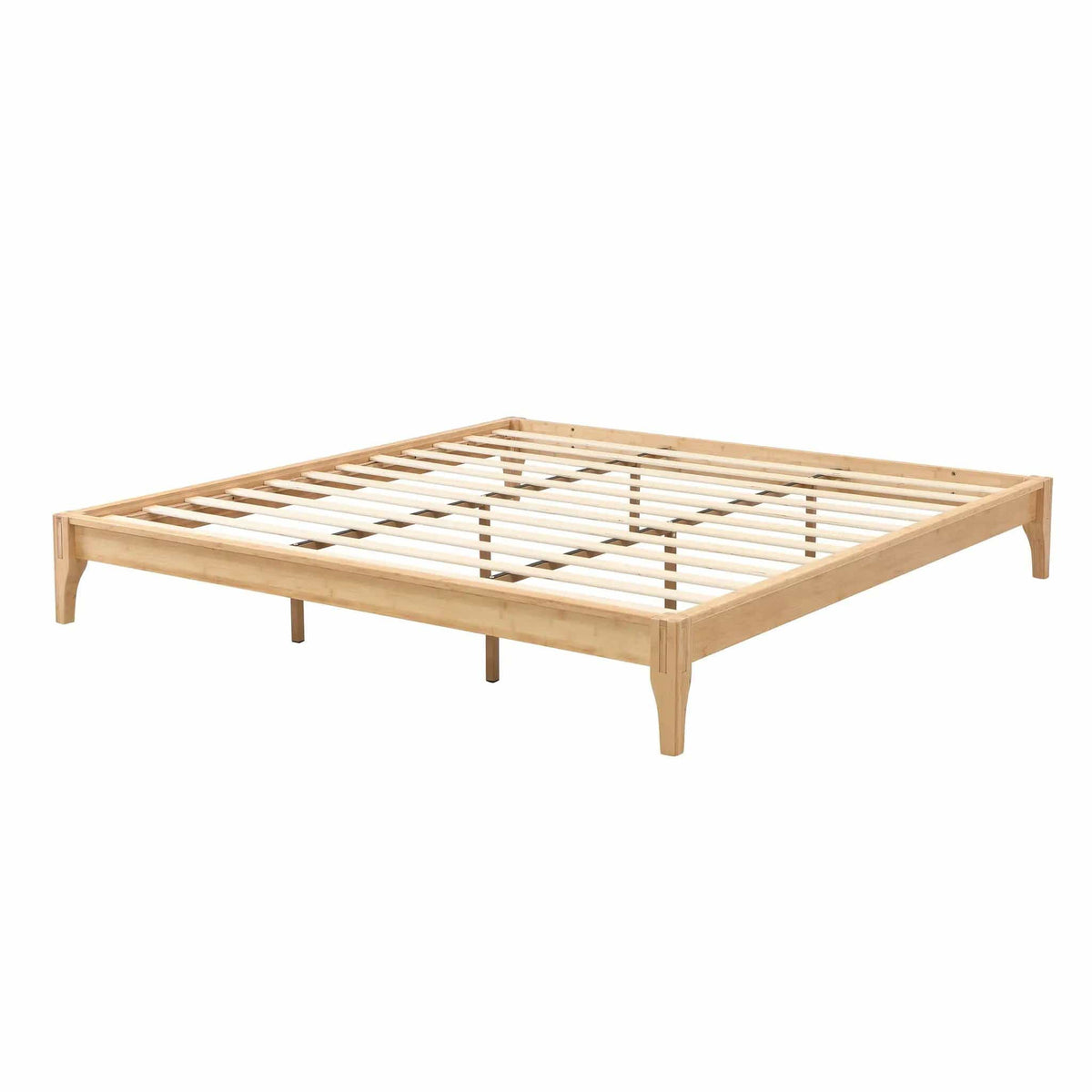 Solid Dry Bamboo Platform Bed Frame, With Slat Support | 6 Pieces | Bamboo | Bedroom