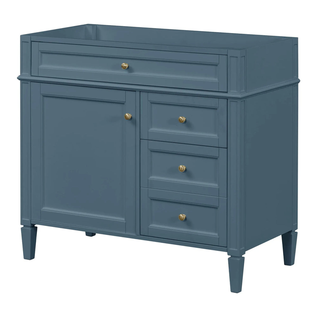 Bathroom Vanity | 3 Drawers | Blue Finish | Tip Out