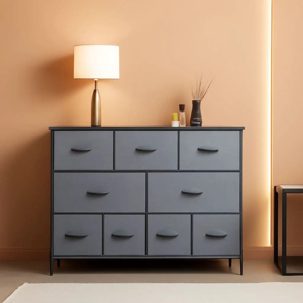 Fabric Dresser With TV Stand 8 Drawer Bedroom Storage from PriceLows™