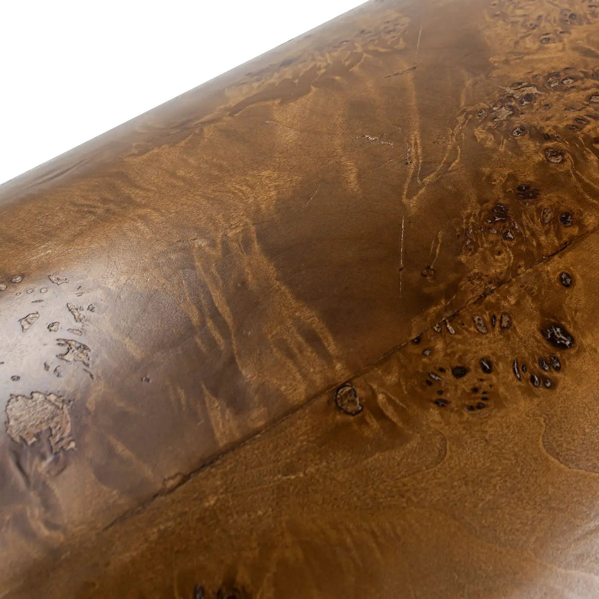 Nebula Oval Pillar Side Table | Burl Wood Veneer | 20 Inch Height | Accent Table