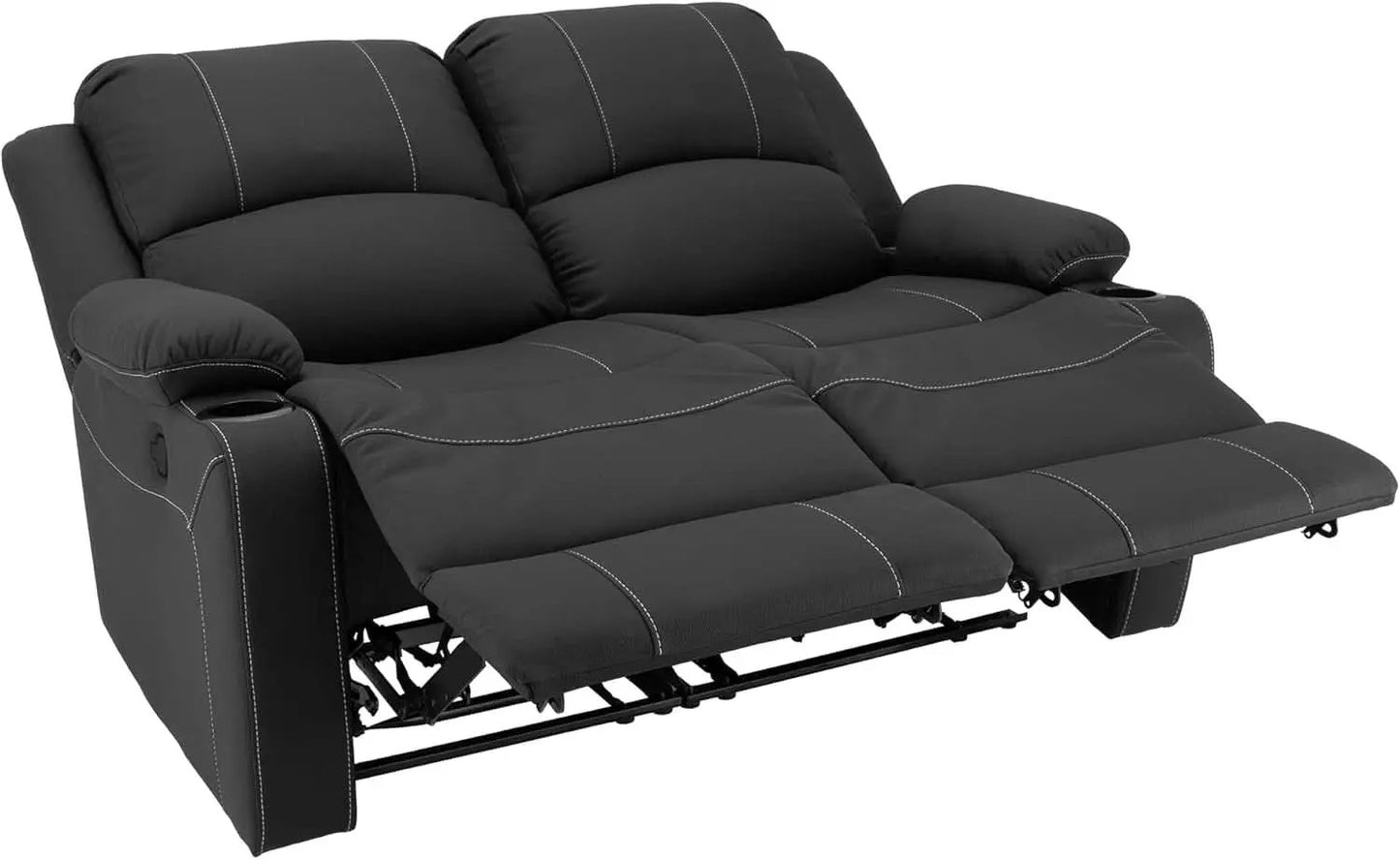 58 Inch Wall Hugger RV Theater Seats Double Recliner Black from PriceLows™