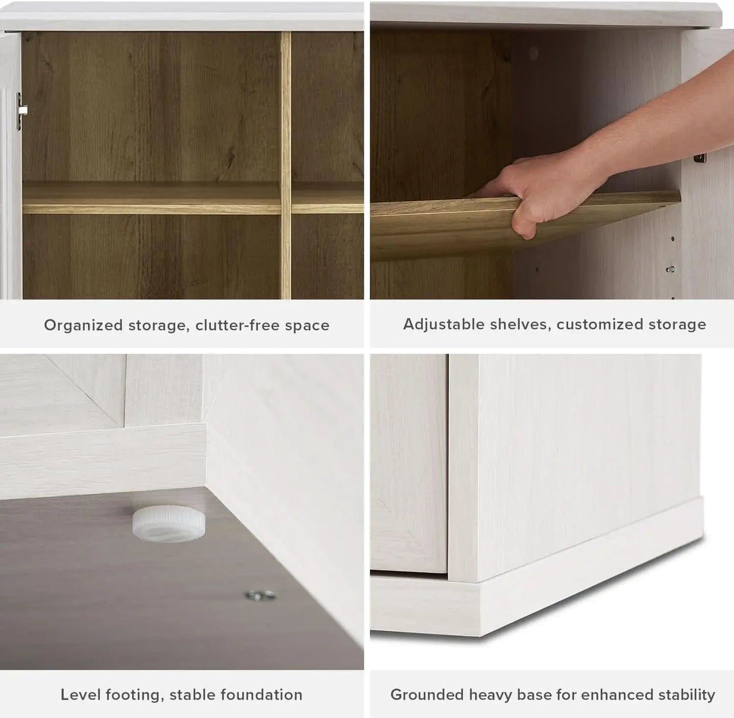 Two Tone Oakwood Acrylic Modular Buffet Cabinet Unit from PriceLows™
