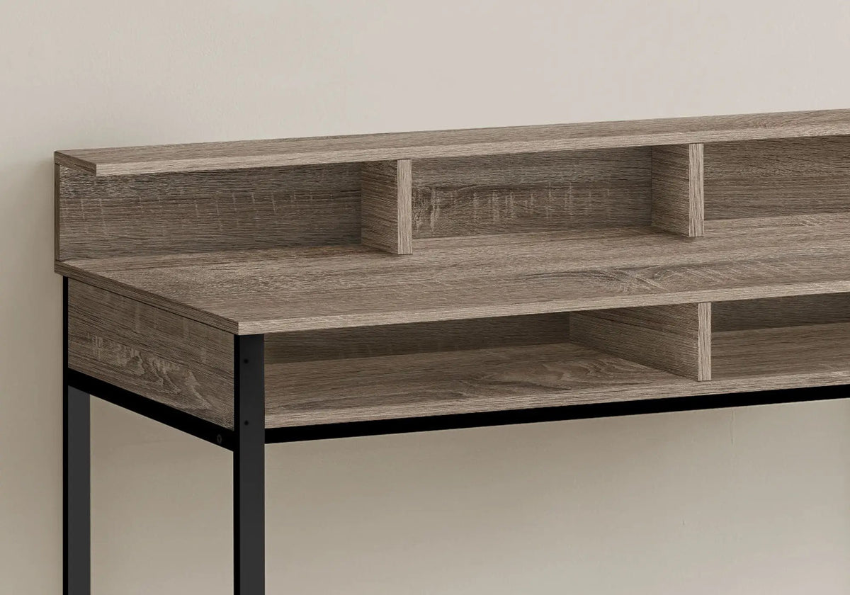 Standing Computer Desk | 47.5 Inch Height | Storage Shelves | Sturdy Metal Legs