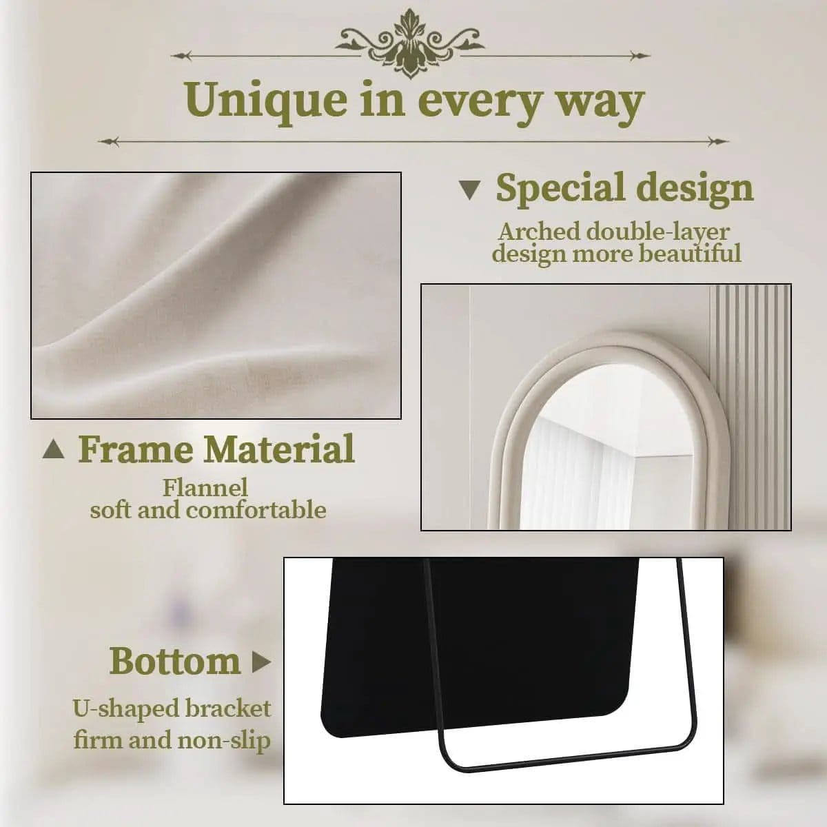 63 By 24 Inch Arched Full Length Freestanding Floor Mirror White from PriceLows™