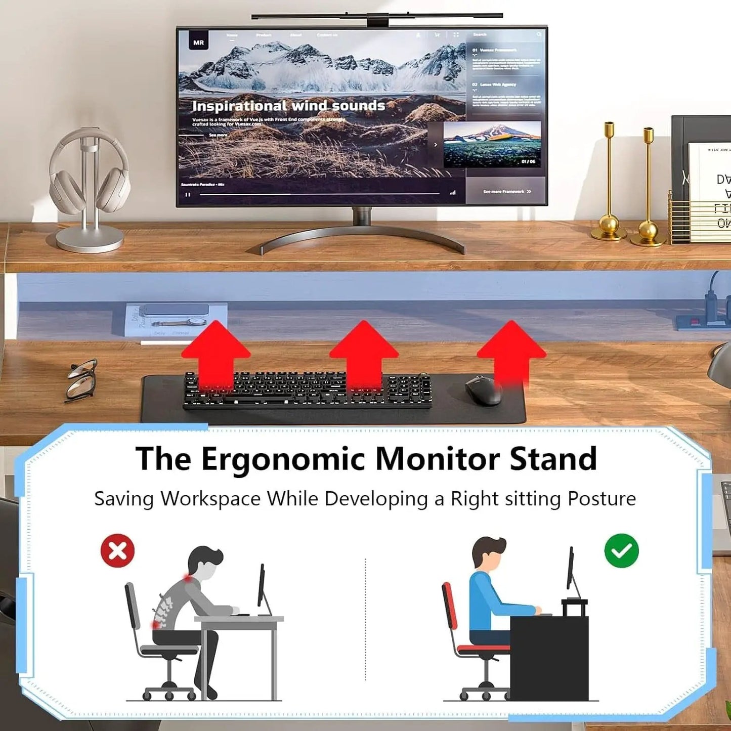63 Inch L Shaped Desk With Built In Charging Station from PriceLows™