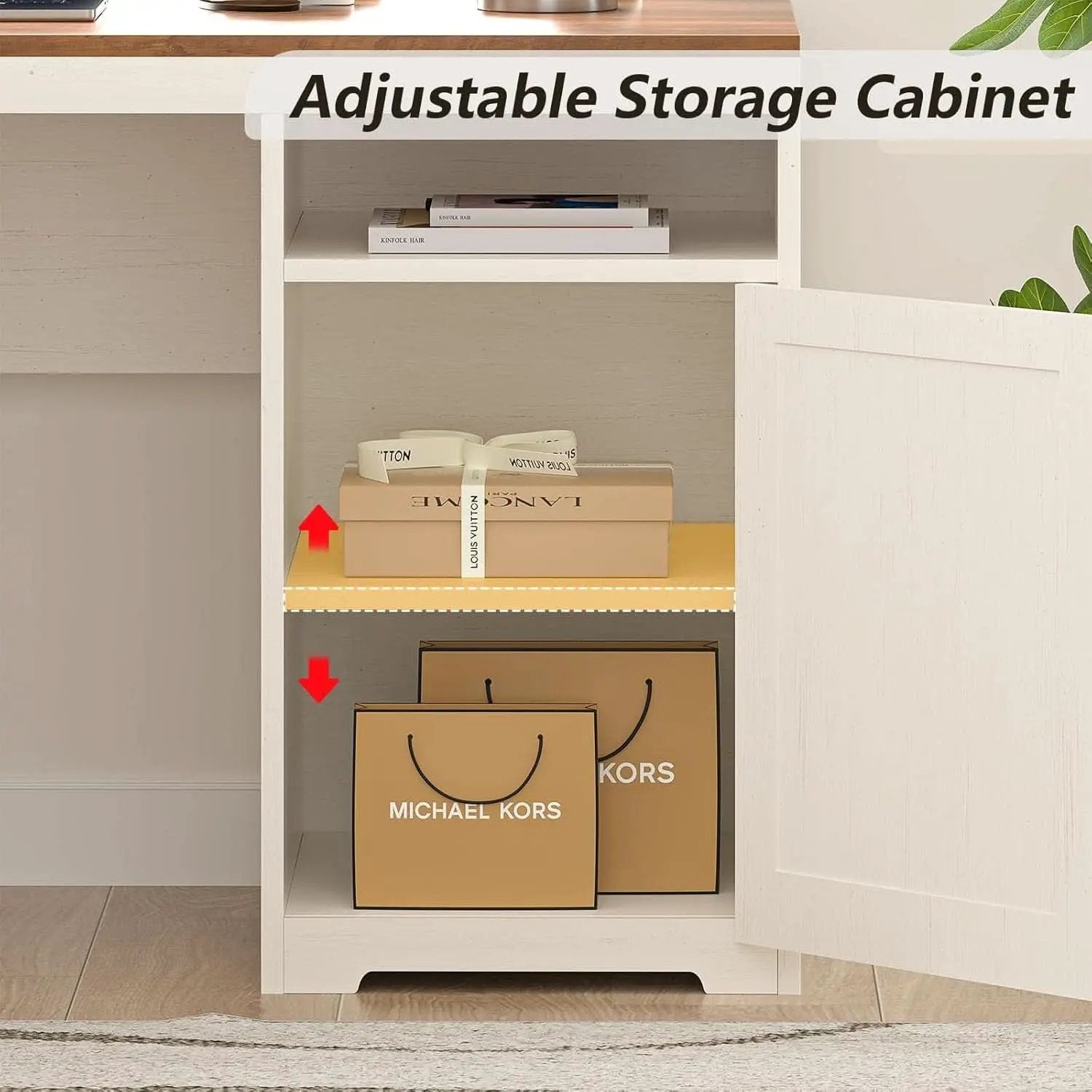 63 Inch L Shaped Desk With Built In Charging Station from PriceLows™