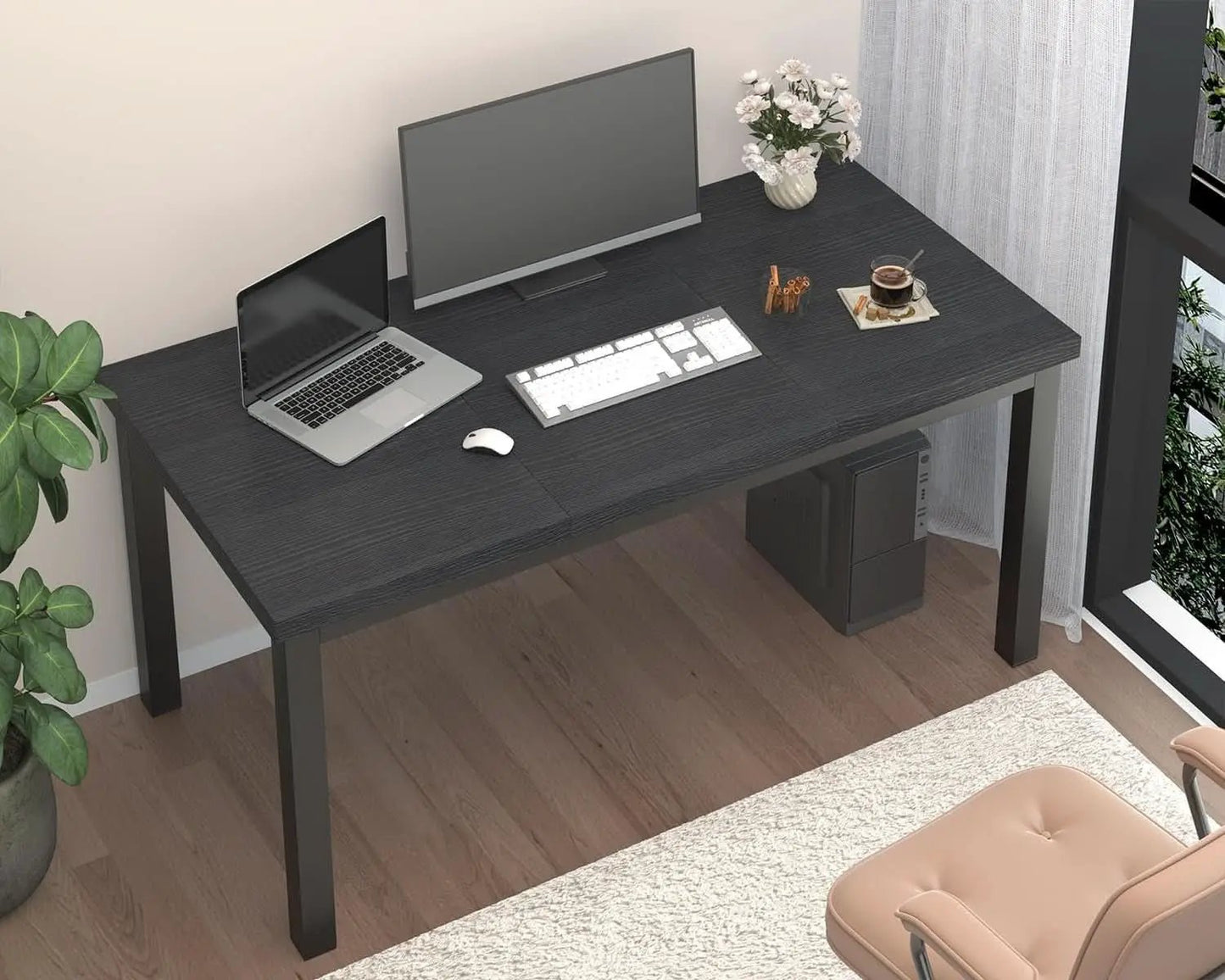 63 Inch Black Computer Desk For Home Office Setup And Study from PriceLows™
