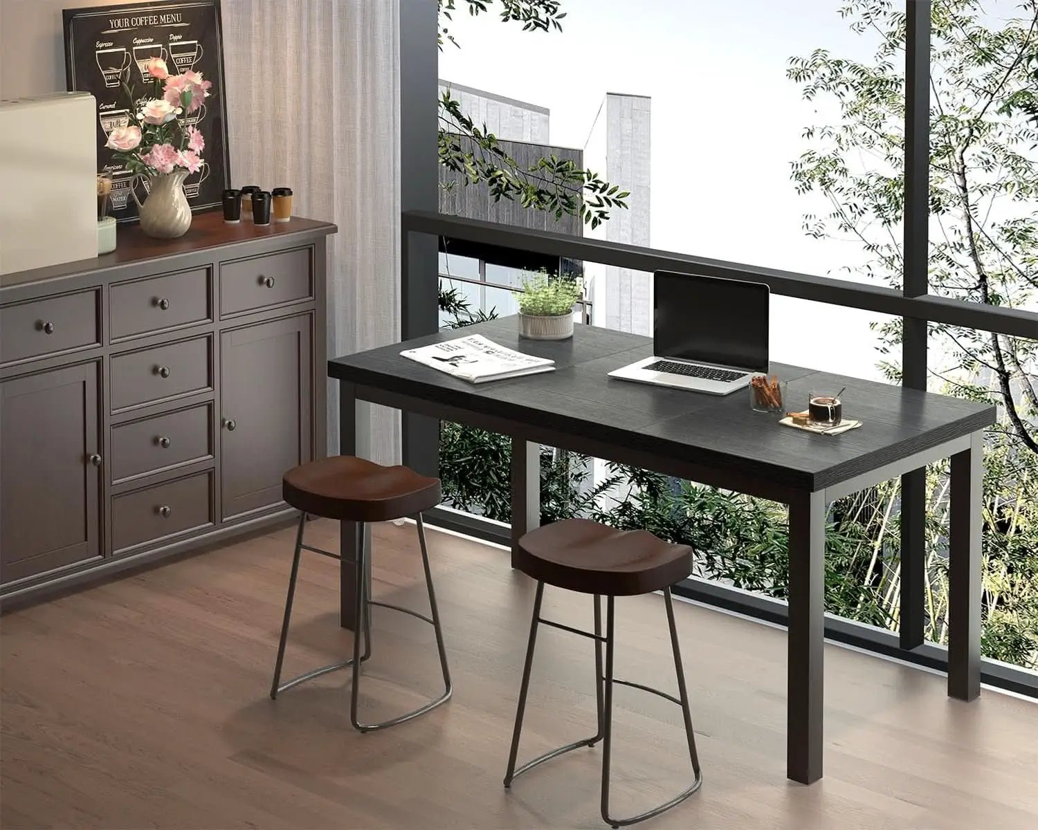 63 Inch Black Computer Desk For Home Office Setup And Study from PriceLows™