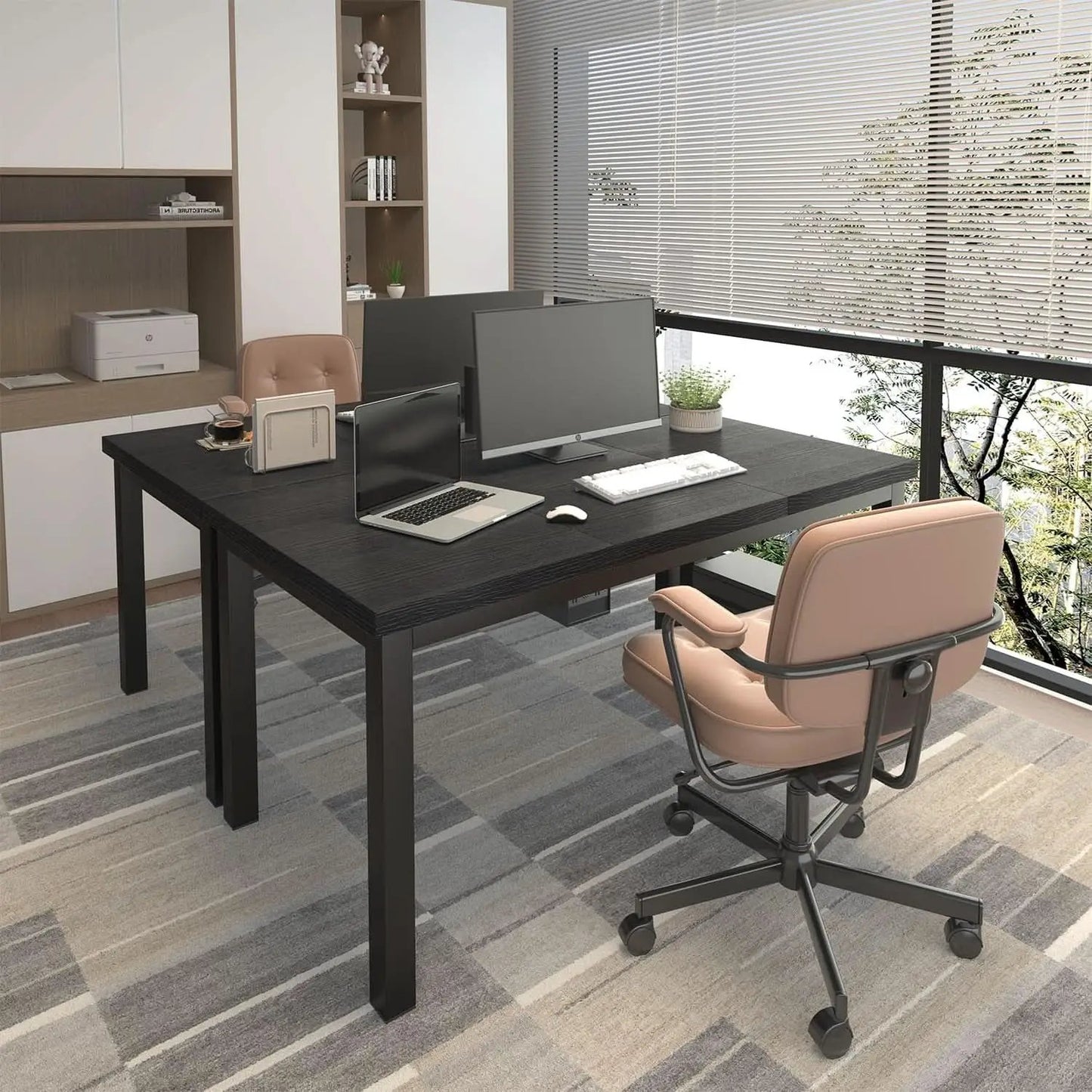 63 Inch Black Computer Desk For Home Office Setup And Study from PriceLows™