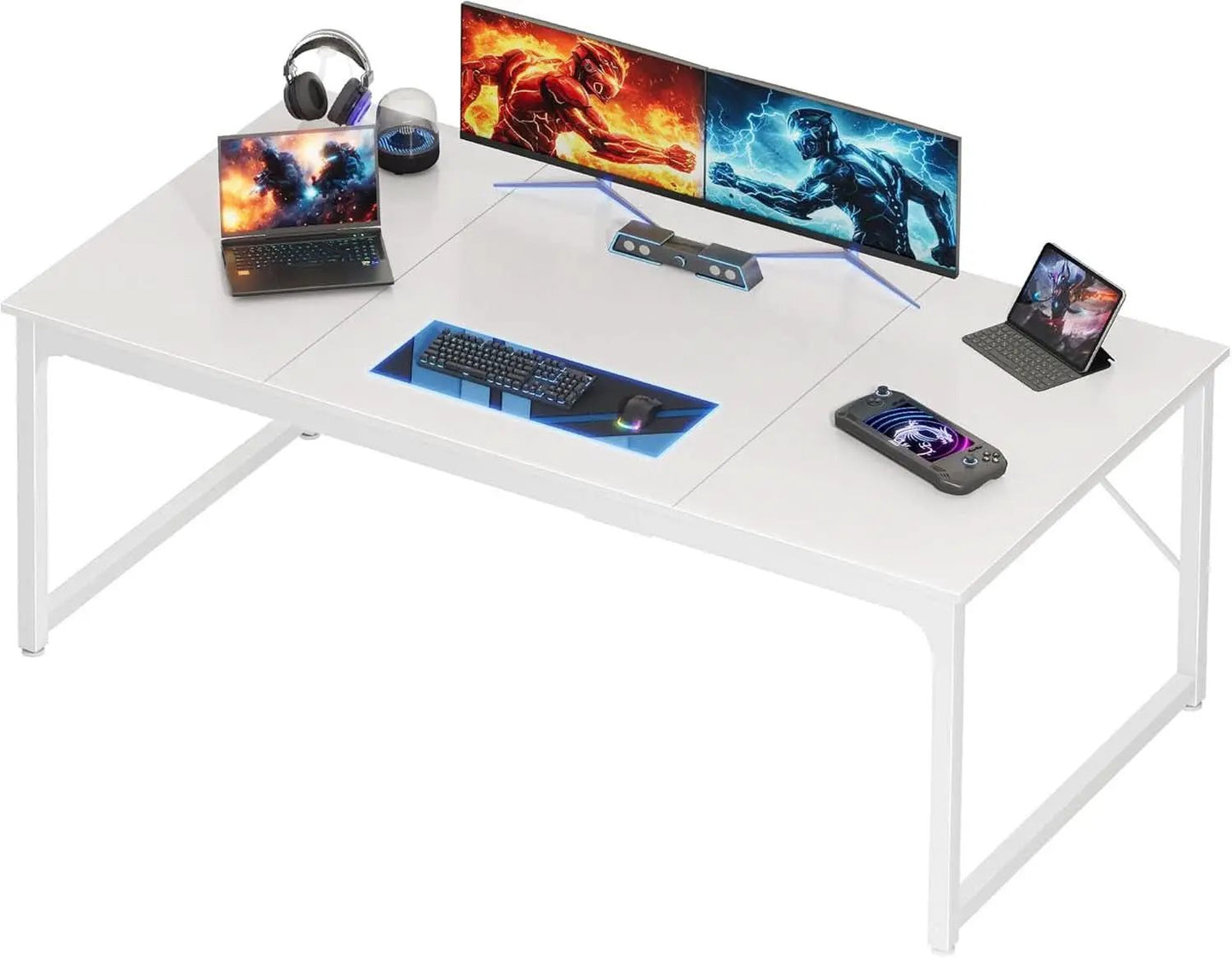 63 Inch White Computer Desk With Deep Desktop Home Office from PriceLows™