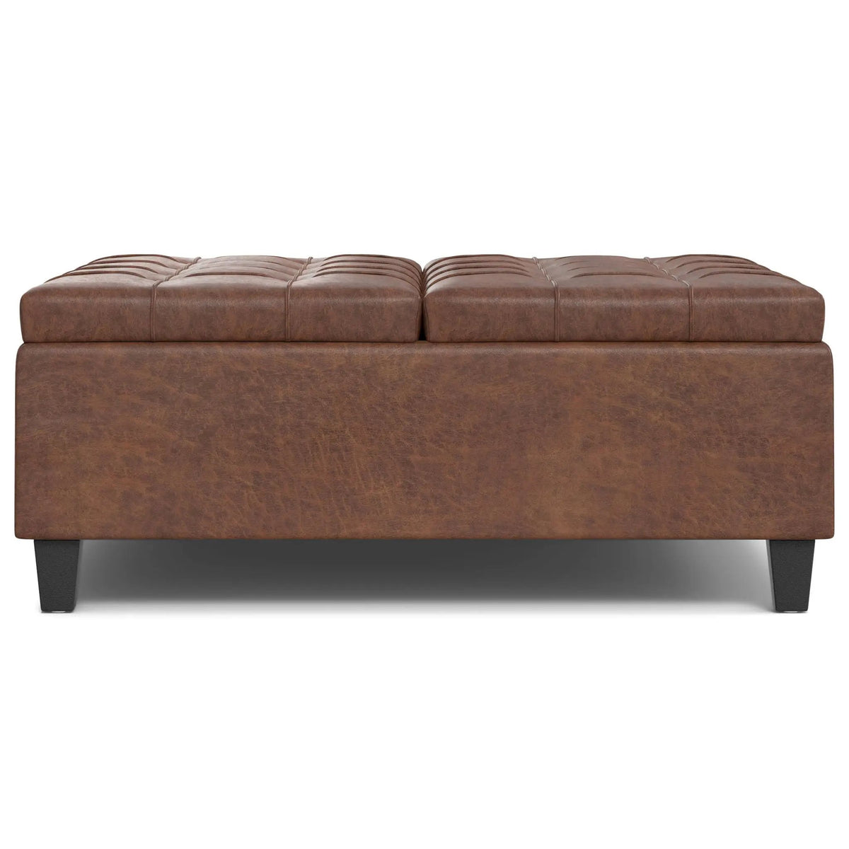 Coffee Table Storage Ottoman | Lift Top Hinge | Solid Wood Base | Large Square