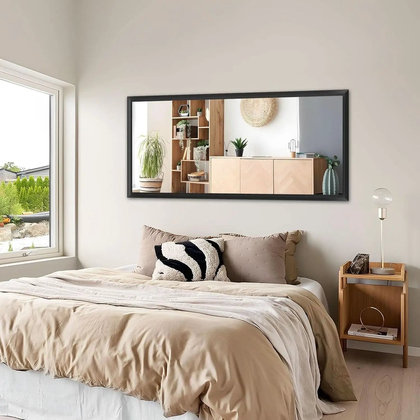 Black Bathroom Mirror 48 By 35 Inch Metal Framed Wall Mirror from PriceLows™