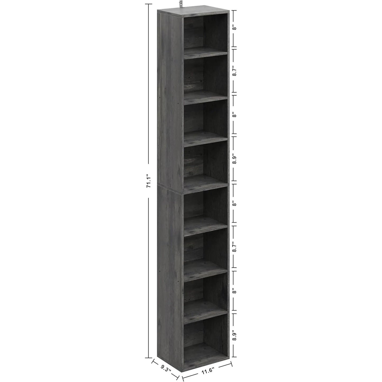Tall Narrow 8 Tier Corner Bookshelf For Living Room from PriceLows™