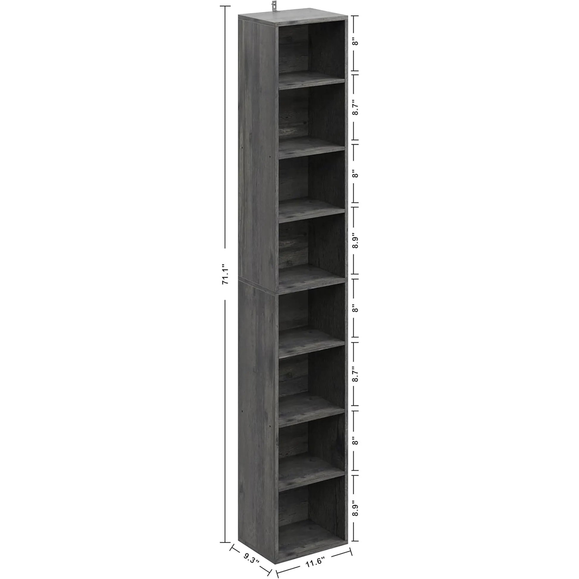 Tall Narrow 8 Tier Corner Bookshelf For Living Room from PriceLows™